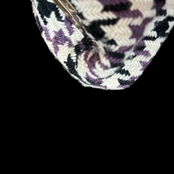 Apt. 9 Purple White Black Houndstooth Knit Shoulder Bag Chain Faux Leather Strap - Picture 14 of 16